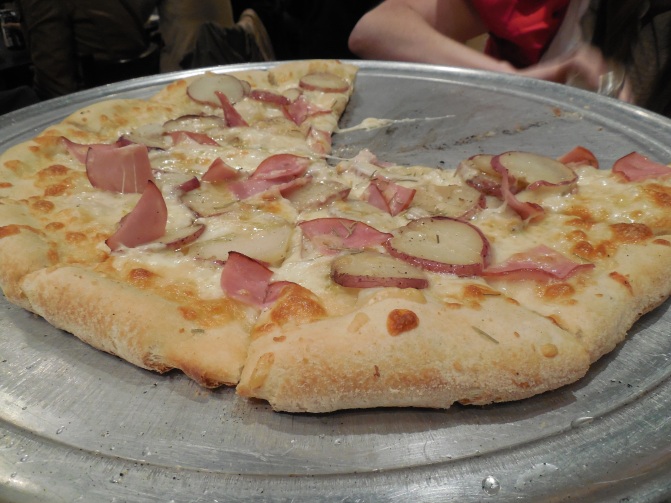 A delicious pizza from Flying Saucer Pizza in Salem. This one was called 